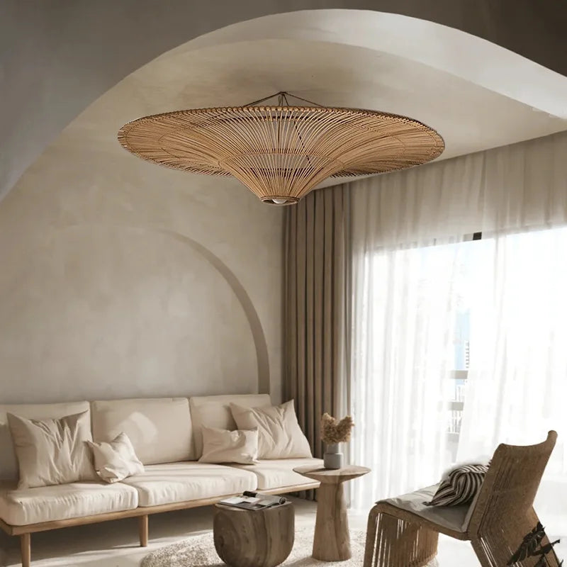 DecorBites™ Handmade Rattan Wicker Chandelier for Home and Shop Decor