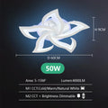 DecorBites™ Lotus LED Chandelier for Living Dining Bedroom Kitchen Art Deco Ceiling Light