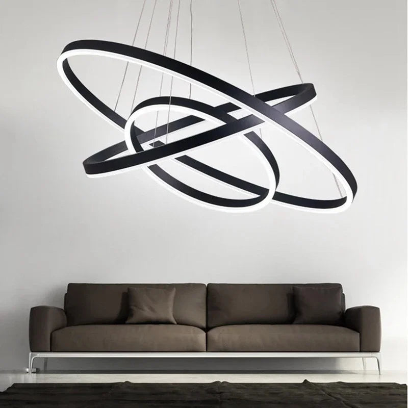 DecorBites™ LED Rings Chandelier for Living Room Dining Room Home Decor Lighting
