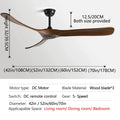 DecorBites™ 70" Black American Modern Wooden Blade Ceiling Fan for Indoor Restaurant