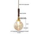 DecorBites™ Amber Glass LED Pendant Lamp, Copper Walnut Hanging Light Fixture for Home Decor