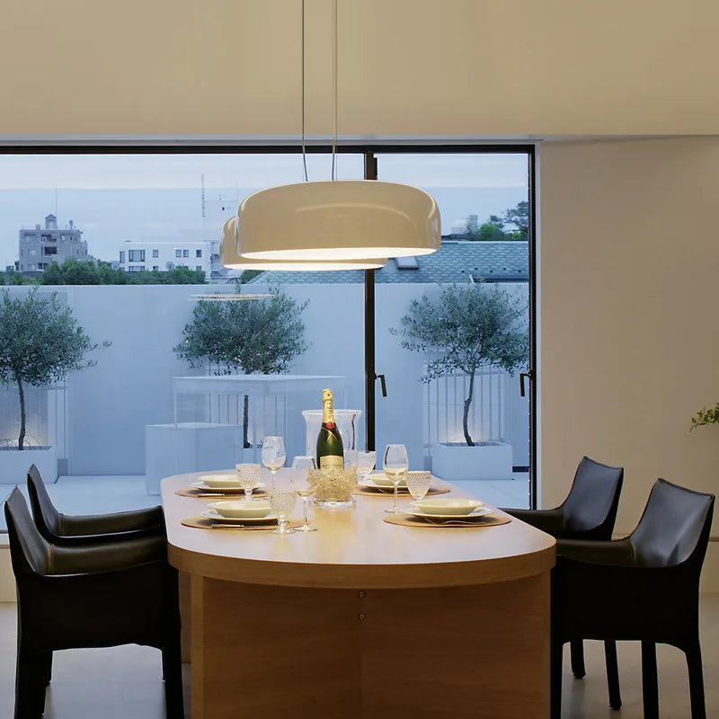 DecorBites™ Glossy Black Round Nordic Pendant Light for Dining Room and Bar Decor