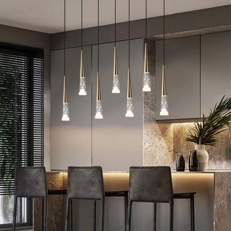 DecorBites™ LED Nordic Staircase Chandelier Golden Black Indoor Lighting