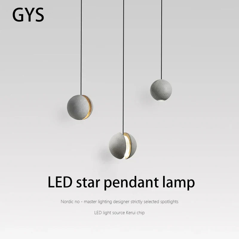 DecorBites™ Cement Chandelier Modern Industrial Pendant Lighting Star Fixture 5W