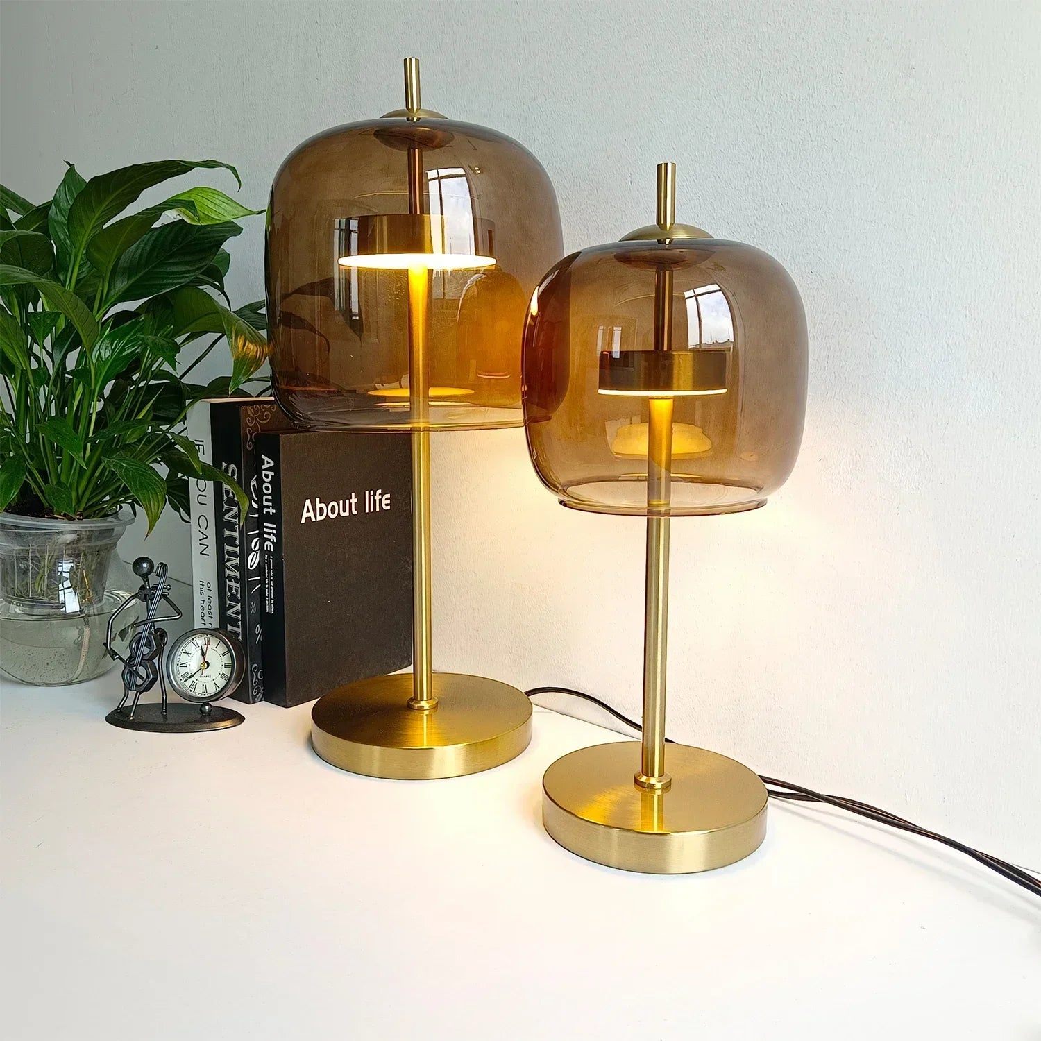 DecorBites™ Glass Table Lamp: Modern Nordic Design for Bedroom Living Room Decor