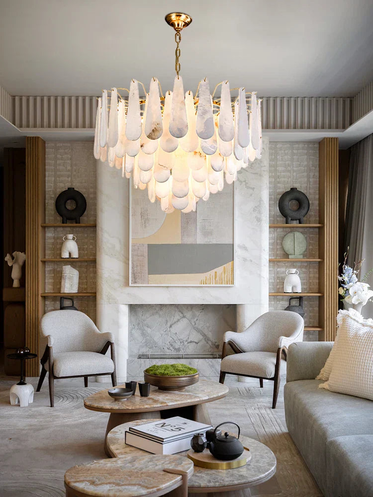 DecorBites™ 2025 Chandelier LED Dimmable Marble Collection for Dining Room & Foyer