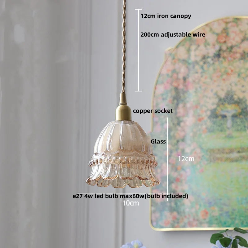 DecorBites™ Copper Glass LED Pendant Lamp: Modern Nordic Kitchen Dining Room Lighting