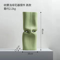 DecorBites™ Green Hollow Ceramic Vase for Home Decor and Flower Arrangements