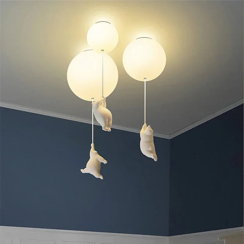 DecorBites™ Little Bear Cartoon Pendant Lamp for Kids Room Bedroom Living Room