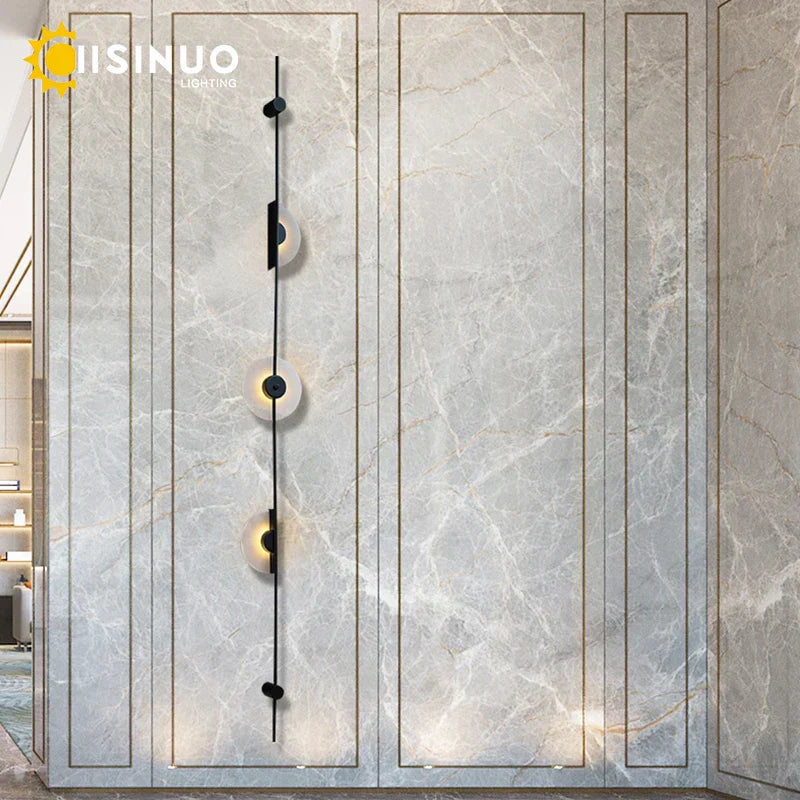 DecorBites™ LED Marble Wall Lights - Black Metal Sconces for Living Room, Stairs & Aisle