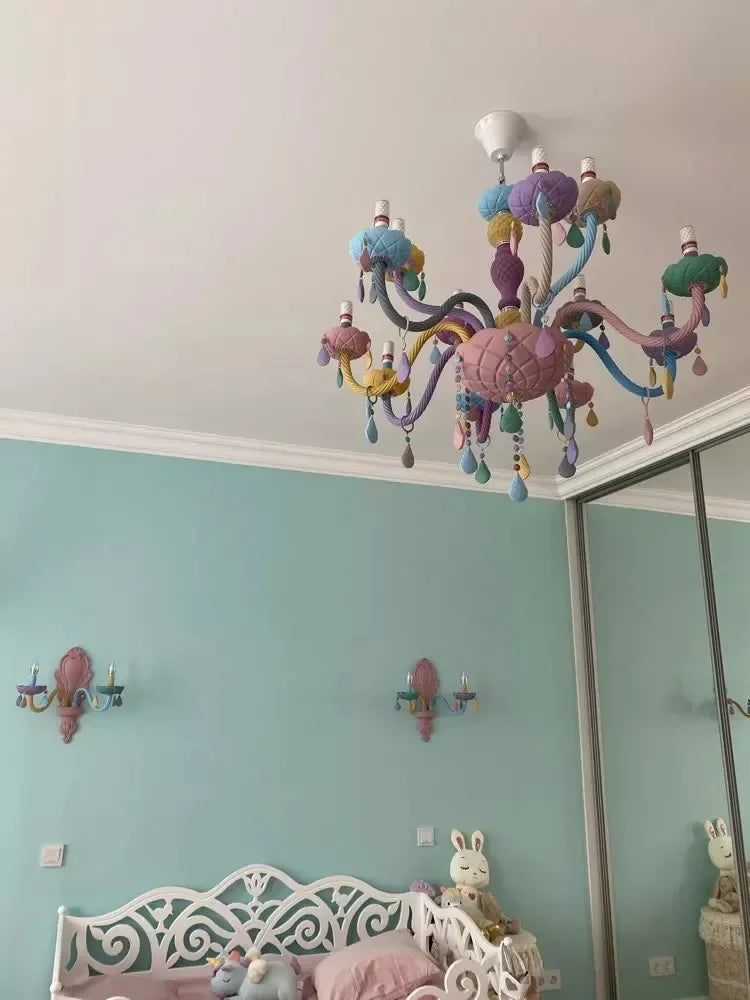 DecorBites™ Crystal Luxury Candle Chandelier Vanity Pendant Light for Living Dining Bedroom