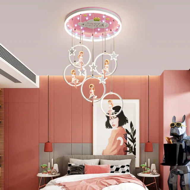 DecorBites™ Cartoon Princess Chandelier: Modern Kids Room Decor