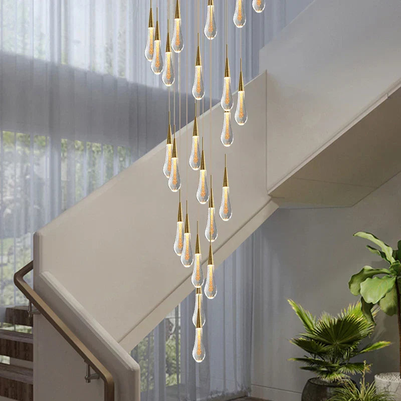 DecorBites™ Crystal Tear Drop Ceiling Chandelier LED Pendant Light Fixture