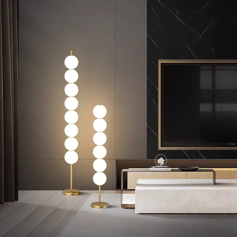 DecorBites™ Brass Floor Lamp for Living Room & Bedside Decor