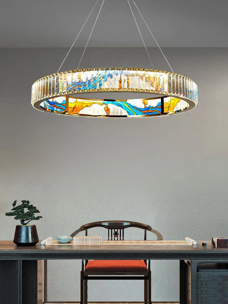 DecorBites™ Crystal Chandelier Ring Light Modern Elegant Dining Living Room Lighting