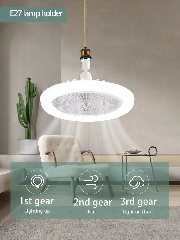 DecorBites™ 2-in-1 Ceiling Fan with Remote Control, Silent Operation, E27 Lighting, Home Décor