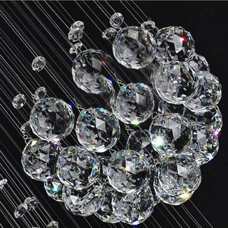 DecorBites™ Crystal Ball LED Chandelier: Modern Luxury Pendant Lighting for Living Room