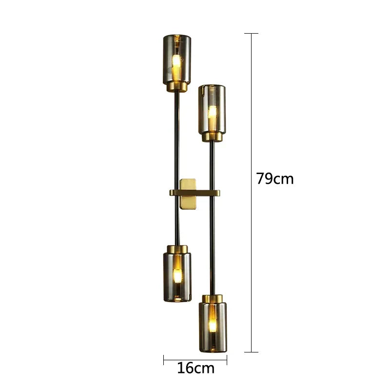 DecorBites™ Black Glass Wall Lamp: Modern Retro Nordic Sconce for Living Room Bedroom Decor