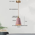 DecorBites™ LED Terrazzo Pendant Lamp White Stone Wood Hanging Light