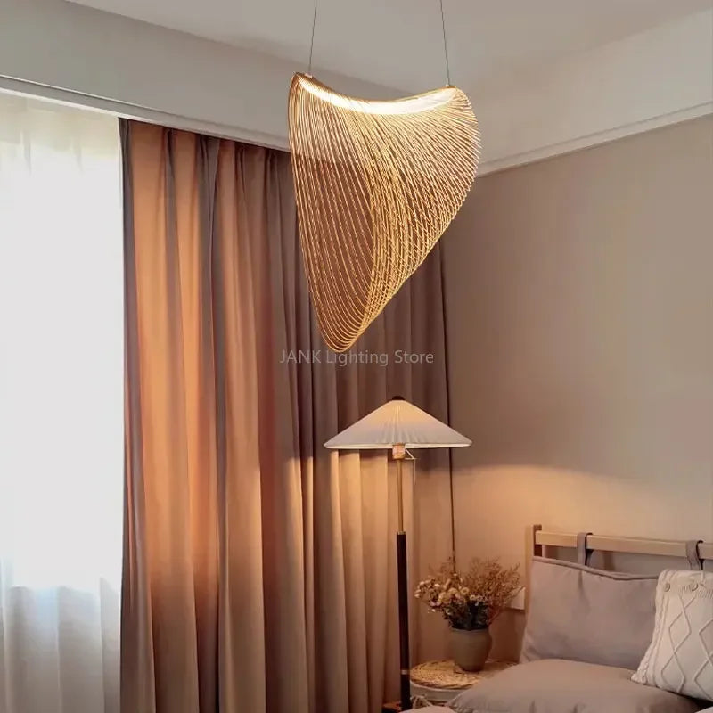 DecorBites™ Birch Wood LED Pendant Lamp for Home Decor and Art Lighting