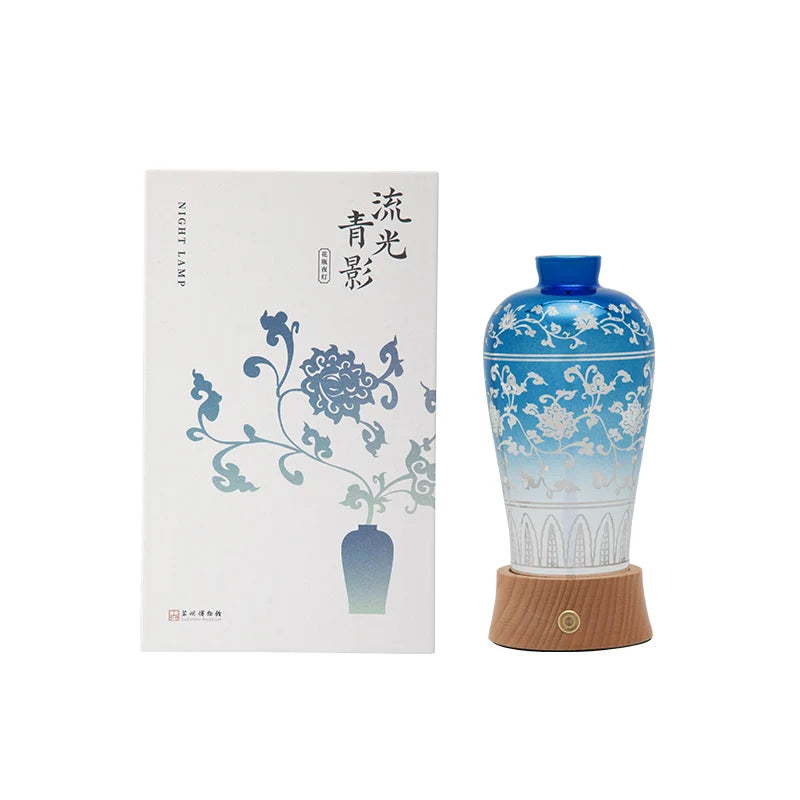 DecorBites™ Liuguang Qingying Vase Night Light: Elegant Decorative Flower Table Lamp