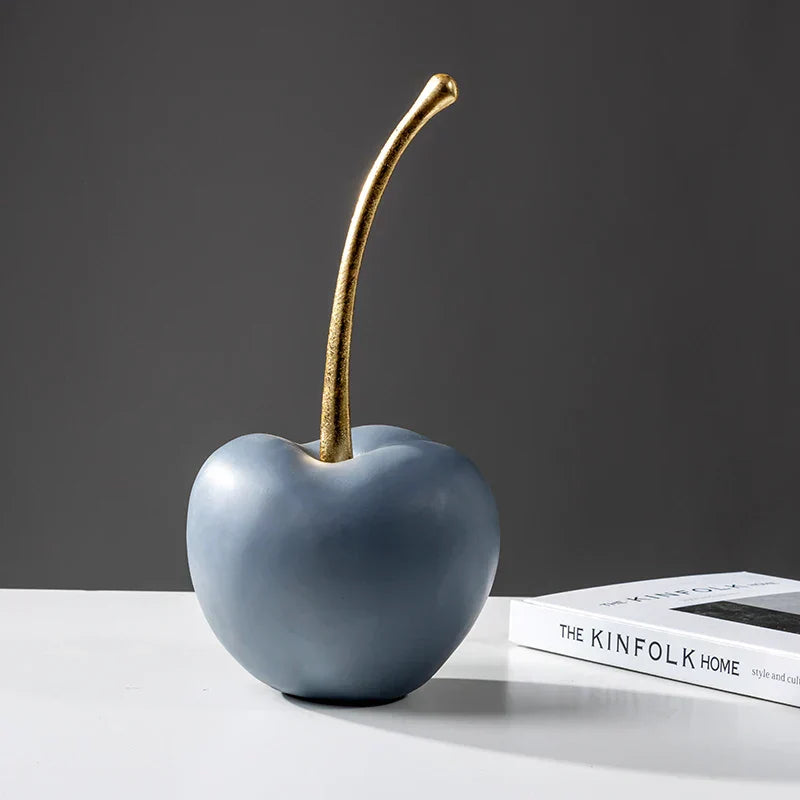 DecorBites™ Blue Resin Apple Ornaments - Lucky Fruit Sculpture for Home Decoration