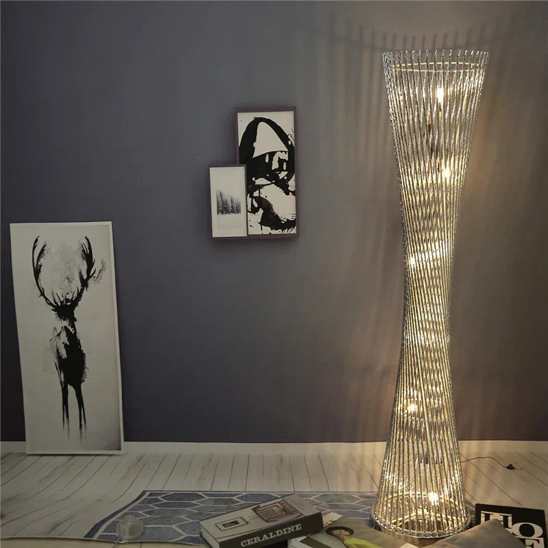 DecorBites™ Aluminum Tower Floor Lamp for Living Room Decor，Modern LED Standing Light Stand