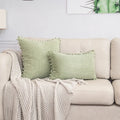 DecorBites™ Beige Striped Cushion Cover with Pom Pom Detail Lumbar Throw Pillow Case