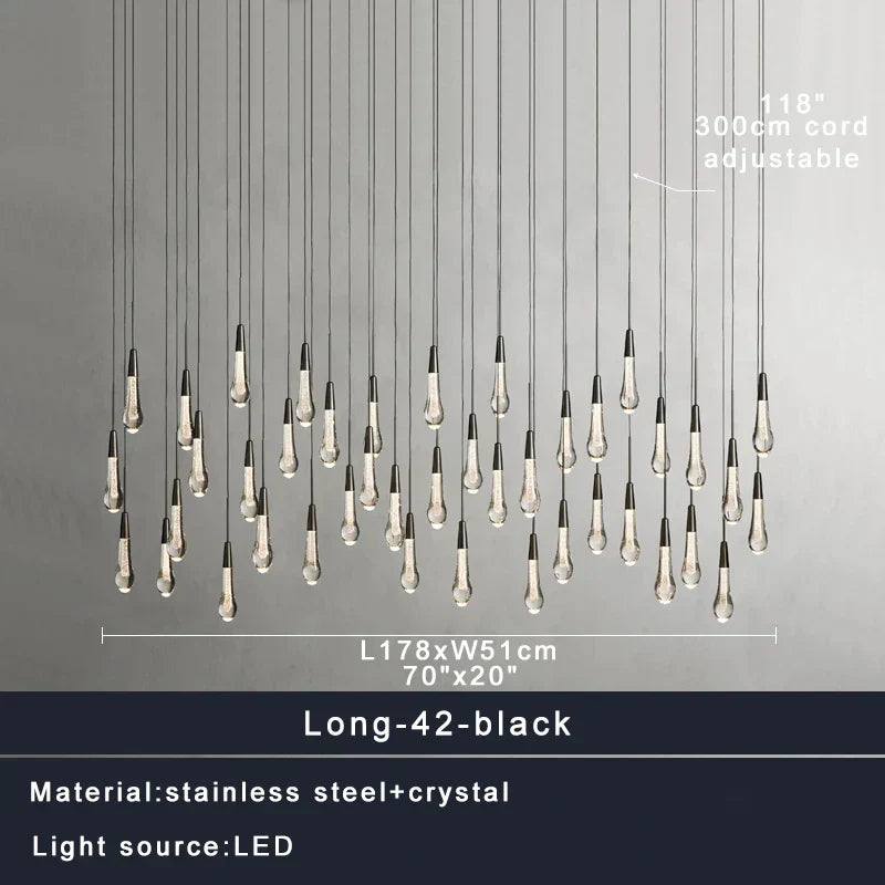 DecorBites™ Brass Crystal Ceiling Pendant Light Luxury Large Home Decor Fixture