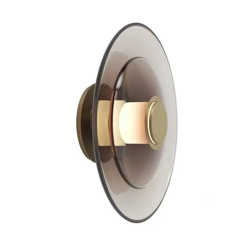 DecorBites™ Amber Glass Disc Wall Lamp LED Modern Minimalist Sconce Lighting