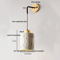 DecorBites™ Cement Shade Wood LED Wall Sconce Light Fixture for Home Decor