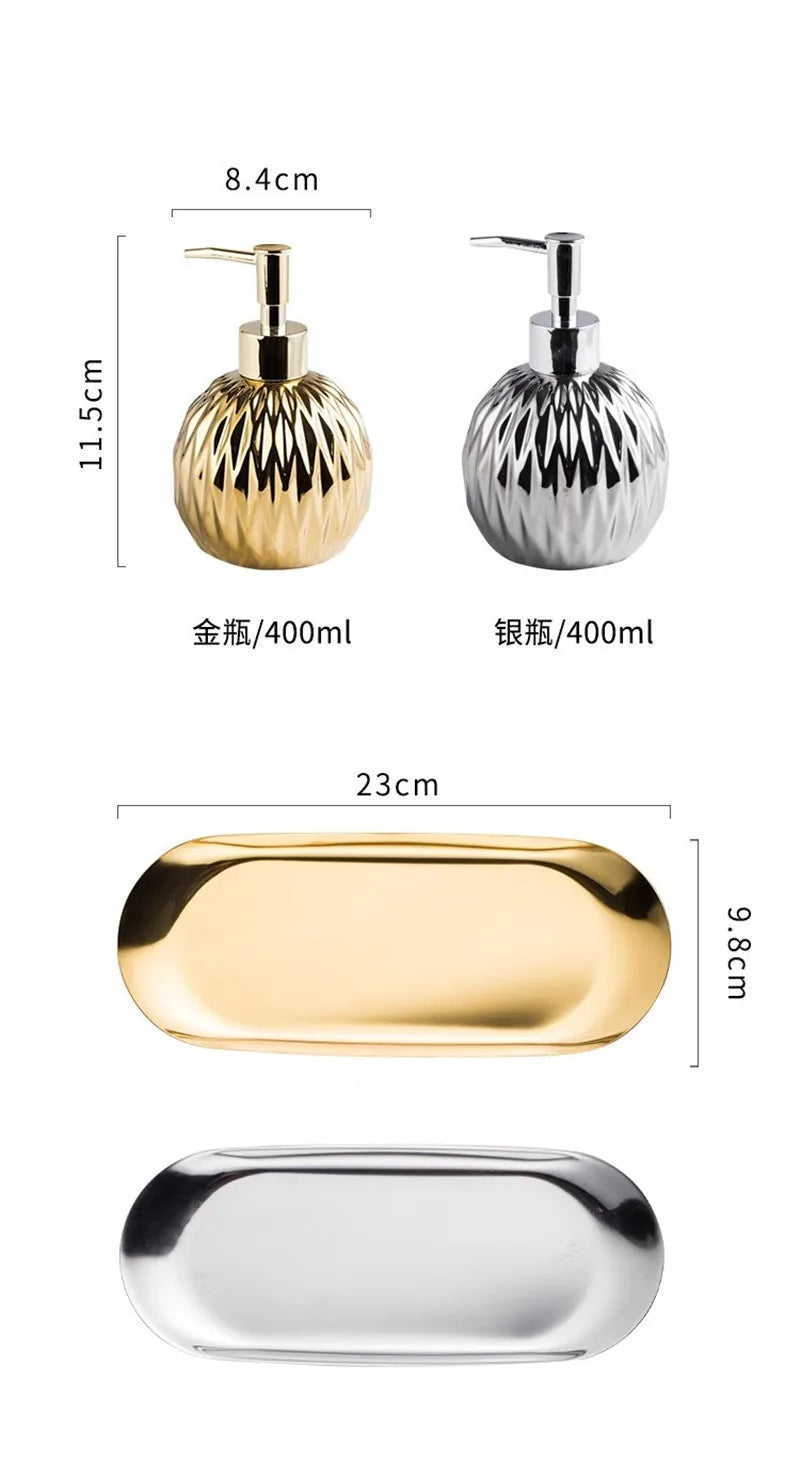DecorBites™ Ceramic Liquid Soap Dispenser Set 400 ML