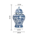 DecorBites™ Blue White Porcelain General Jar: Ceramic Tea Caddy Candy Pot Storage Container