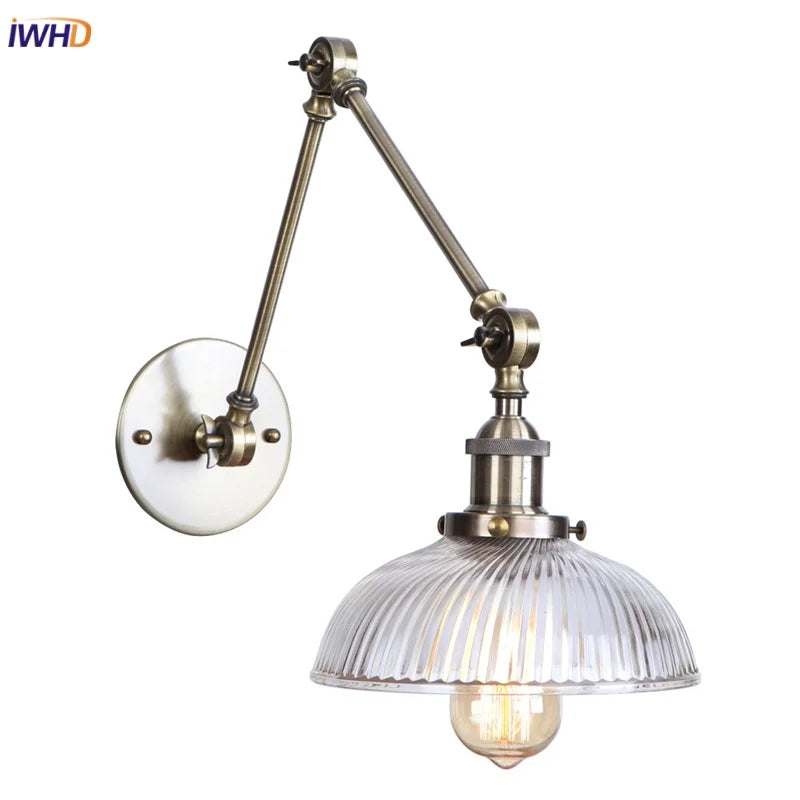 DecorBites™ LED Glass Swing Arm Wall Lamps for Bedroom, Bathroom, and Stairway