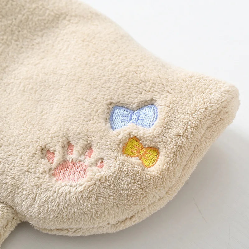 DecorBites™ Cartoon Cat Kitchen Cleaning Towel: Absorbent Microfiber with Hanging Loop