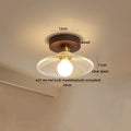 DecorBites™ Amber Glass LED Ceiling Light: Modern Aluminum Wood Kitchen Balcony Room Lamp
