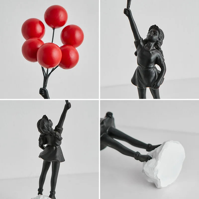 DecorBites™ Banksy Girl Balloon Sculpture Figure for Modern Interior Decor
