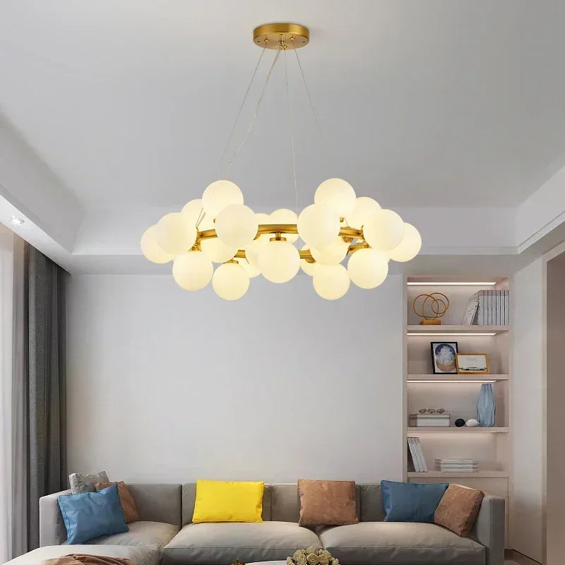 DecorBites™ Glass Ball Ceiling Chandelier for Dining and Living Room Decor