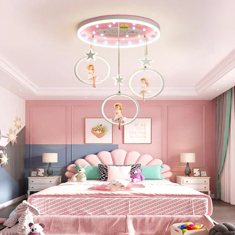 DecorBites™ Cartoon Princess Chandelier: Modern Kids Room Decor