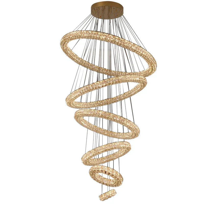 DecorBites™ Crystal Ring Chandelier - Color Changing LED Modern Luxury Hanging Lamp