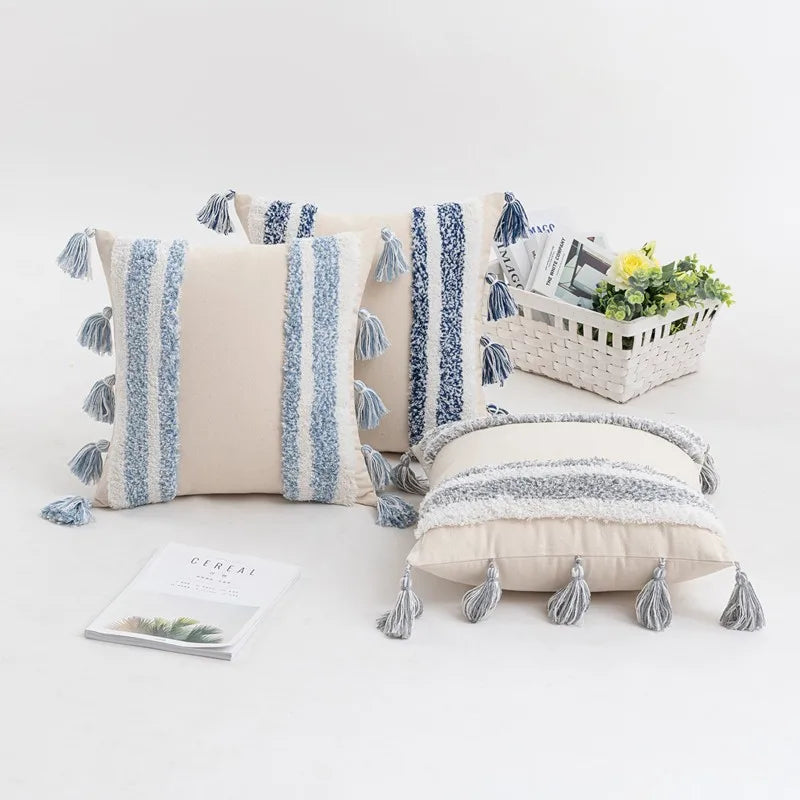 DecorBites™ Boho Style Tufted Cushion Cover for Living Room Sofa and Chair
