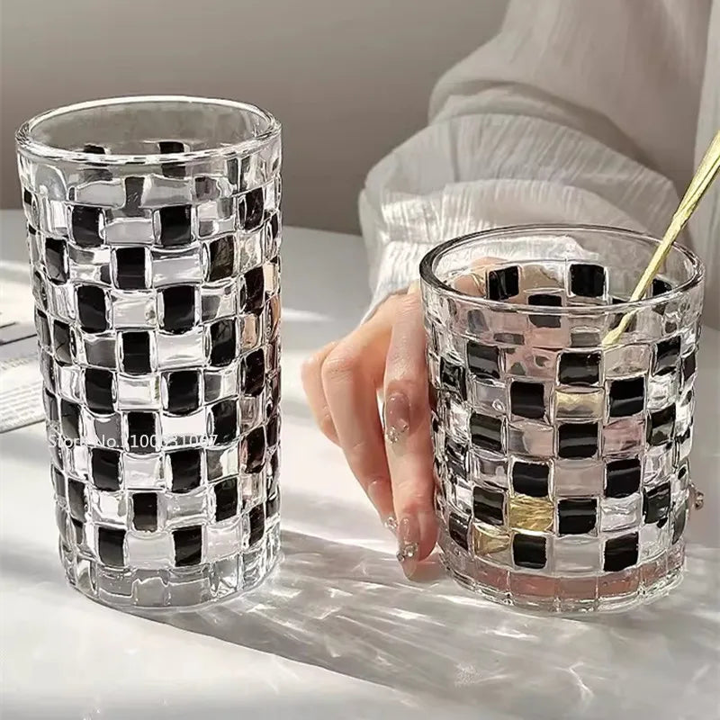 DecorBites™ Black Rattan Frame Glass Cups Set - High-Value Drinkware Gift