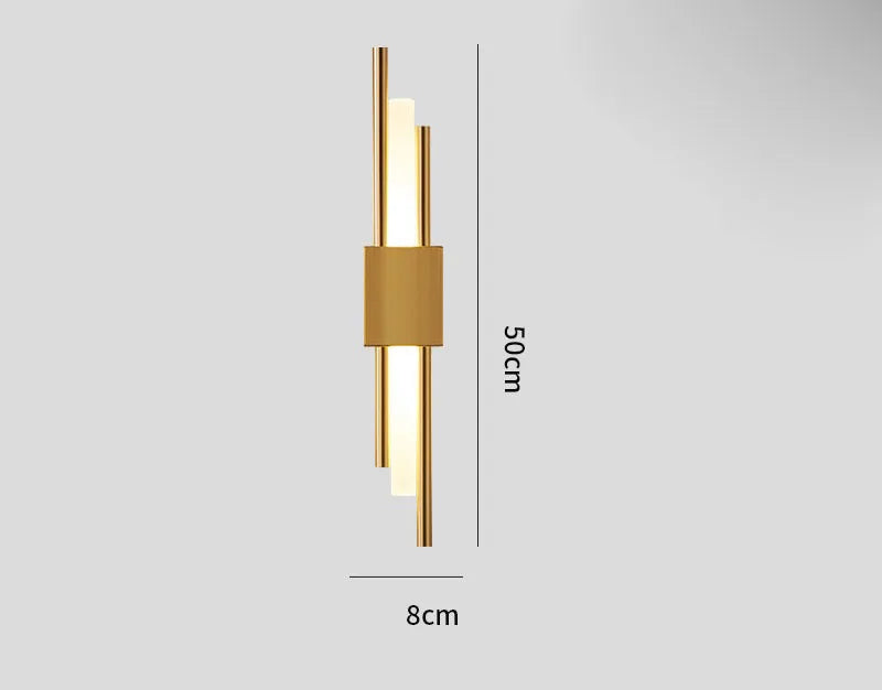 DecorBites™ Art Deco Gold LED Wall Sconce with Marble Accent - Modern Bedroom & Living Room Lighting