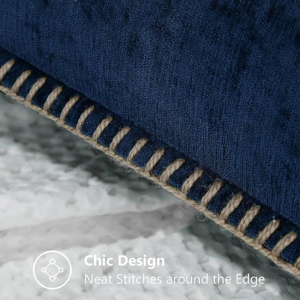 DecorBites™ Blue Chenille Cushion Covers 18x18 Luxury Throw Pillow Cover for Home Decor