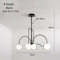 DecorBites™ LED Glass Ball Ceiling Chandelier for Home Decor Lighting