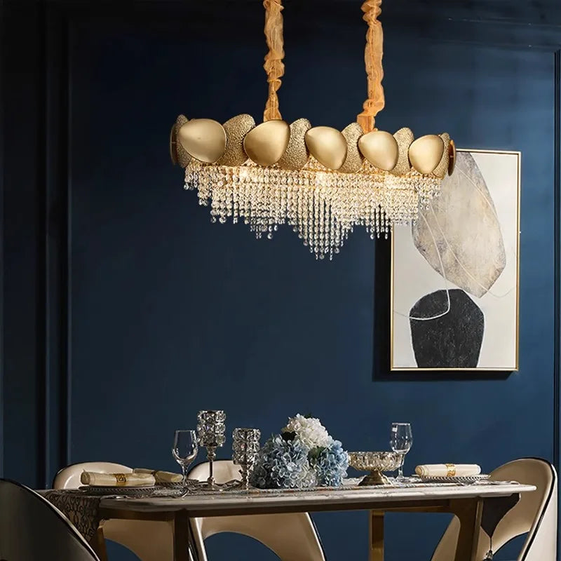 DecorBites™ Crystal Chandelier: Modern Round Headlight for Livingroom and Master Bedroom
