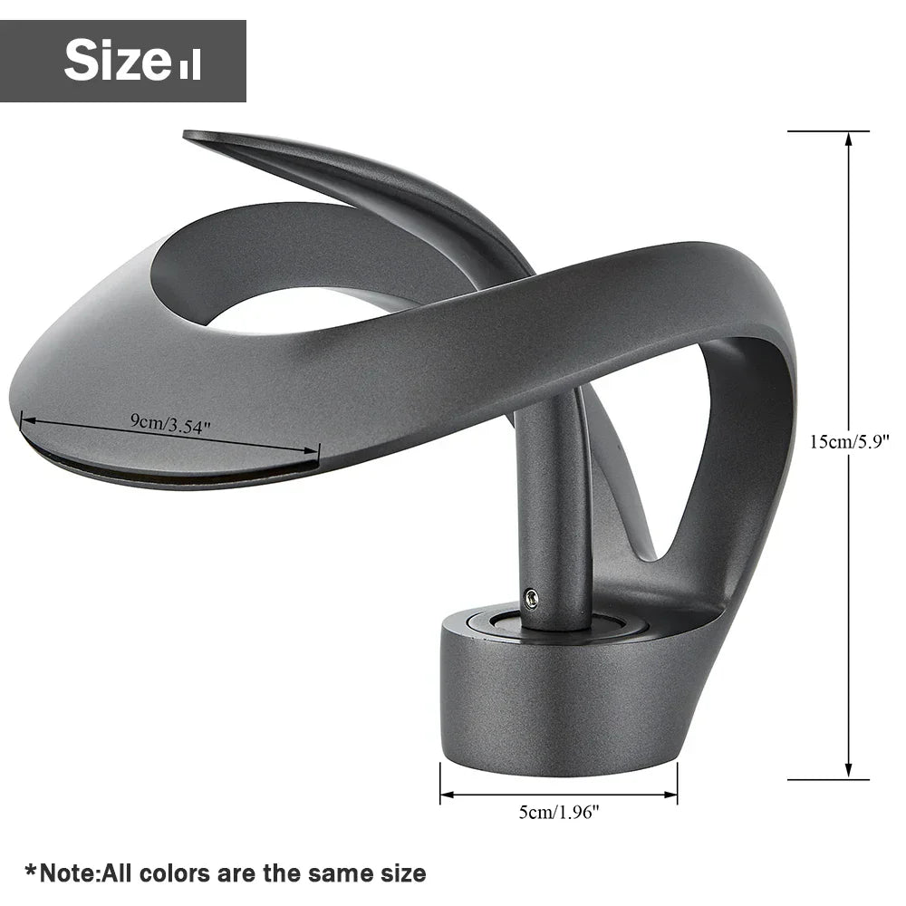 DecorBites™ Black Basin Faucet Grey Waterfall Mixer Tap Hot Cold Modern Brass Deck Mount