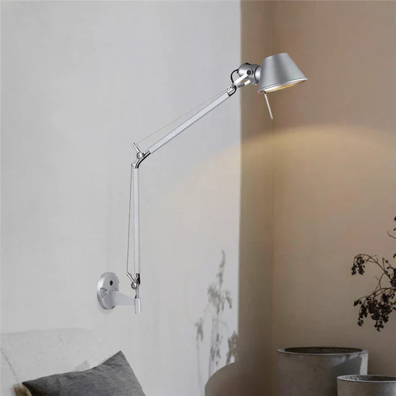 DecorBites™ Black Silver Rotatable Wall Light with Switch for Study Office Living Room