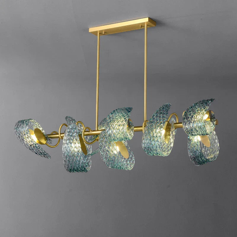 DecorBites™ Blue Queen Crystal Glass LED Ceiling Chandelier - Elegant Lighting Fixture for Living Room
