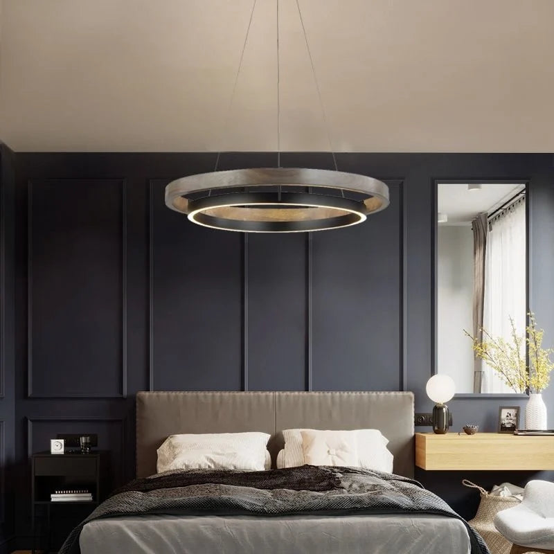 DecorBites™ Double Circular LED Chandelier for Dining, Living Room, Kitchen - Modern Nordic Design